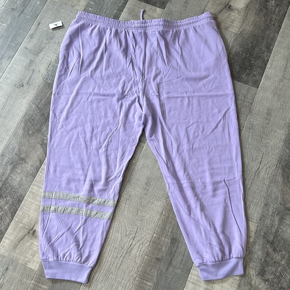 Disneyland purple iridescent jogger sweats with gray stripes size 3XL - Picture 3 of 10
